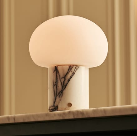 Tavellio Coddé Draadloze Tafellamp – H22 – Lilac Marmer en Glas – Tot 100 uur