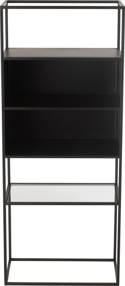 J-Line rek - metaal/glas - zwart