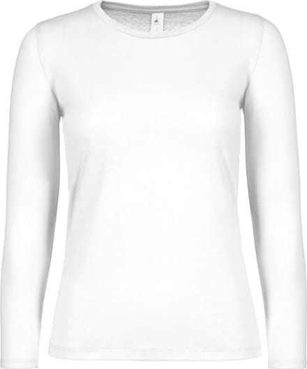 B&C #E150 Ladies' T-shirt long sleeves CGTW06T - White - S