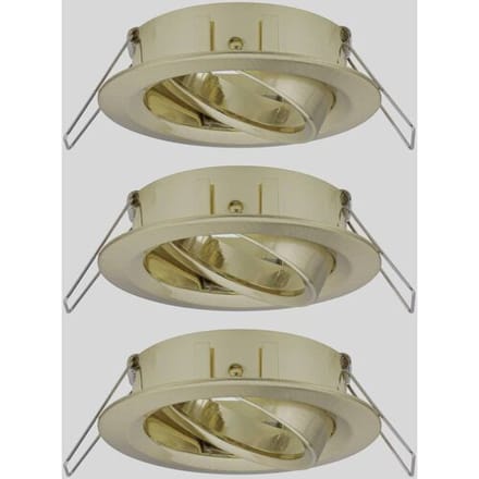 Inbouwlamp Choose Basisset zwenkbaar rond 84 mm 50° max. 3x10W 230V dimbaar Messing geborsteld