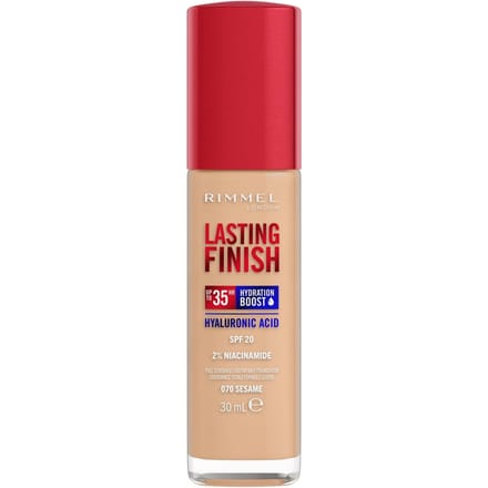 Lasting Finish 35 Hour Foundation 070 Sesame 30 ml – Foundation, 35 Hour Long Wear, For Women, 070 Sesame, Hyaluronic Acid, Suitable For Daily Wear