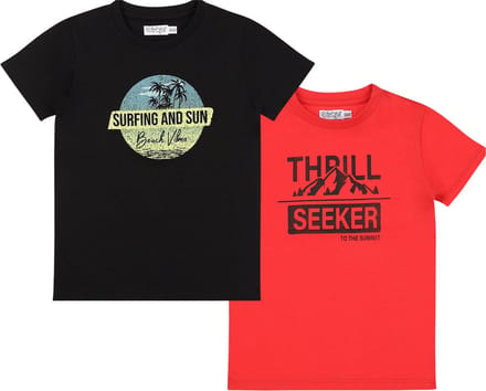 Dirkje t-shirts duo pack rood-zwart maat 116