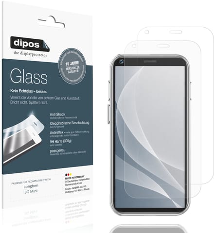 dipos – 2x Matte Pantserfolie geschikt voor Longben 3G Mini | 9H Screenprotector