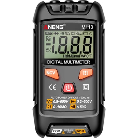 ANENG M113 Mini multimètre numérique testeur Intelligent compteur de tension ACDC 1999 comptes tension LCD noir