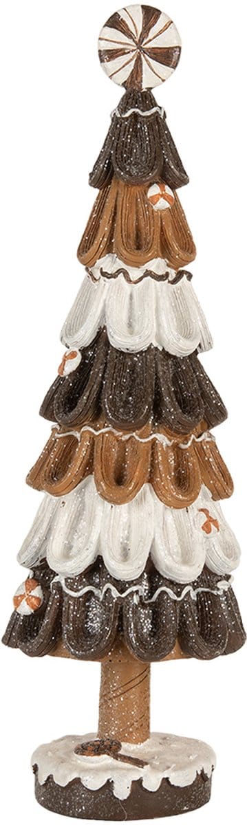 Clayre & Eef Decoratie Kerstboom Ø 12x39 cm Bruin Kunststof