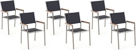 GROSSETO - Tuinstoel set van 6 - Zwart - Polyester