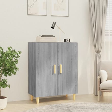 vidaXL - Dressoir - 70x34x90 - cm - bewerkt - hout - grijs - sonoma - eikenkleurig