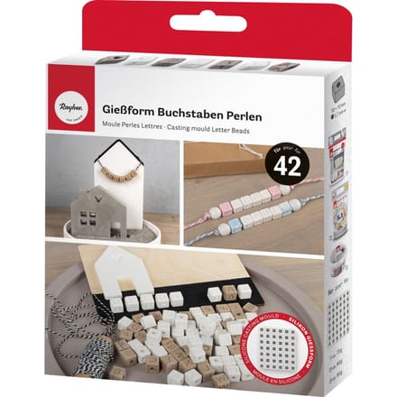 Siliconen gietvorm "Kralen - letters & cijfers"