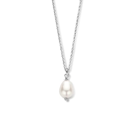 zilver gerhodineerd collier parel 45 cm 1335362