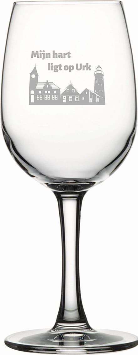 Gegraveerde witte wijnglas 26cl Urk