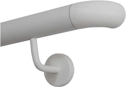 Roestvrijstalen Leuning - Trapleuning Handgreep - Veiligheid Binnen Buiten - Witte Poedercoating Mat - 30 cm - Wit