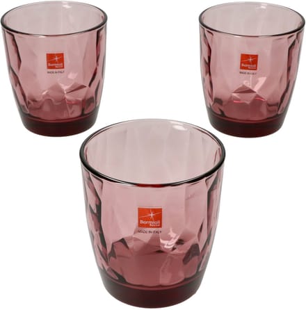 Set van 3 Diamond Rock paarse whiskyglazen 30.5 cl - 4027013
