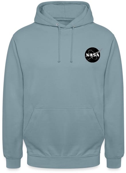 NASA Zwart-Wit Klassiek Logo Als Borstlogo Hoodie Unisex