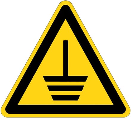 Aarding waarschuwingssticker | 10 cm