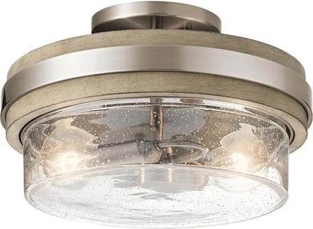Kichler LED Plafondlamp Grand Bank | 2X E27 Max 60W | Dimbaar | Distressed Antique Grey