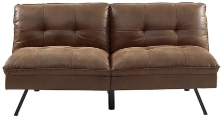 Vente-unique Driezits-bedbank PEGULA van verouderd microvezel - Bruin
