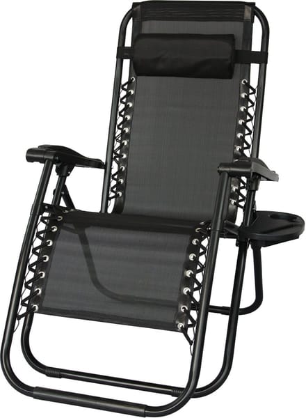 Ligstoel tuin - ligbed - 157,5 x 63,5 x 81 cm - zwart