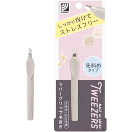 Green Bell - Tweezers With Rubber Grip Slant Tip 1 pc