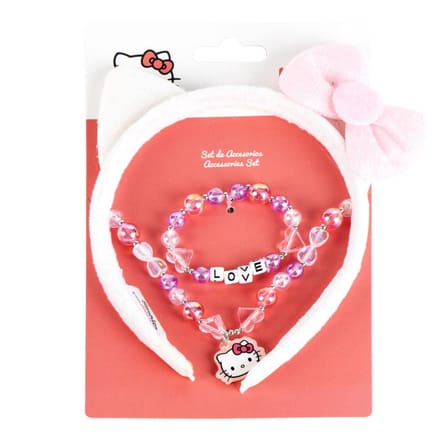 Hello Kitty accessoires set, bestaande uit armband, ketting en haarband