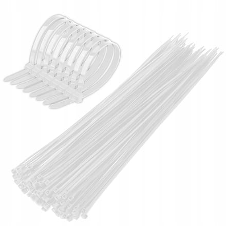 100x Kabelbinders 3x250mm UV-bestendig Sterk Nylon Wit