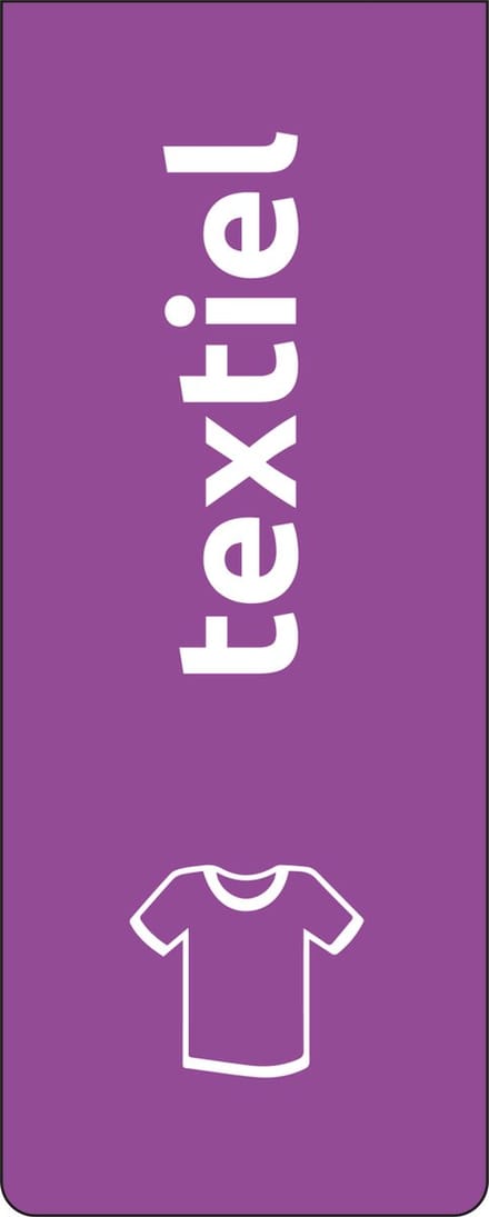 Textiel afval sticker - 160 x 65 mm