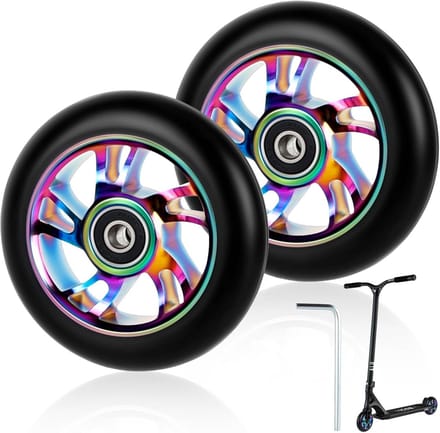 2 Stuks 100mm Stuntstep Wielen met ABEC-9 Lagers voor Tricksteps en Steppen