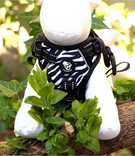 Frenkiez reflective no pull lockable dog harness, Zebra, X-Small