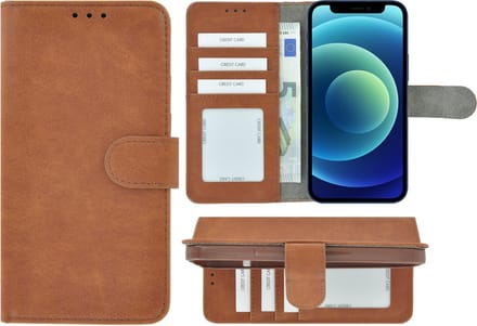 Hoesje Geschikt voor iPhone 13 - iPhone 13 Book Case Wallet Bruin Cover