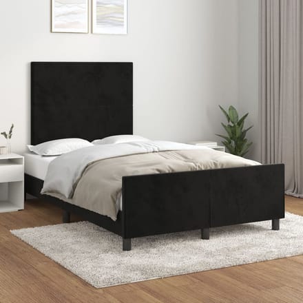 vidaXL - Bedframe - zonder - matras - 120x200 - cm - fluweel - zwart