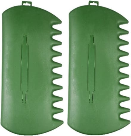 Benson Bladgrijper/Bladhark - 2-delig - groen - kunststof - 34 x 26 cm