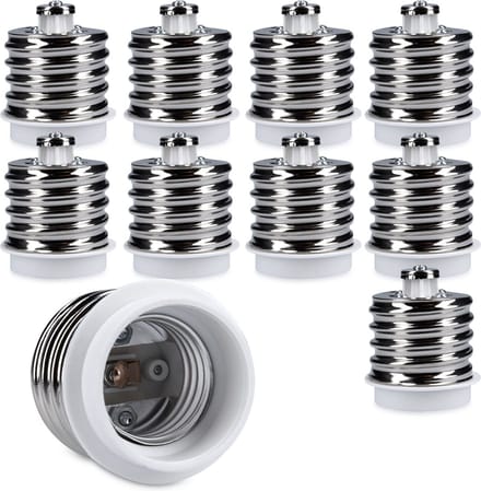 kwmobile verloopfitting E40 naar E27 - 10 stuks fitting omvormers - Verander je E40 fitting naar een E27 fitting - Voor spaar-, LED- en halogeenlampen