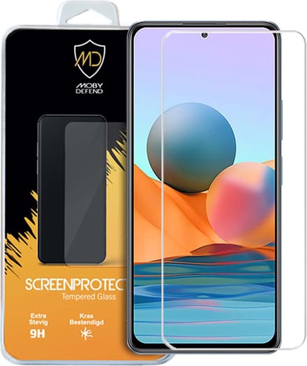 MobyDefend Screenprotector - Geschikt voor Xiaomi Redmi Note 10 Pro - Case-Friendly Screensaver - Gehard Glas