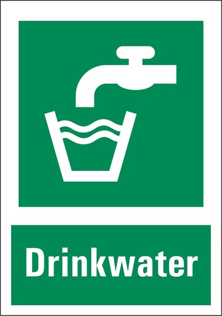 Drinkwater bord met tekst 148 x 210 mm