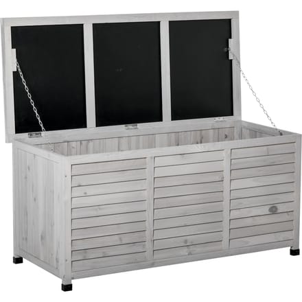 NONE Outsunny Buitenopslagkist 284L Waterdicht met Te Openen Deksel Grijs grijs