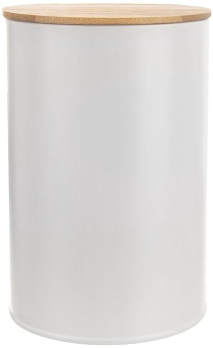 Orion Whiteline - Witte Metalen Voedselcontainer - 800 ml - Bamboe Deksel - Siliconen Afsluiting