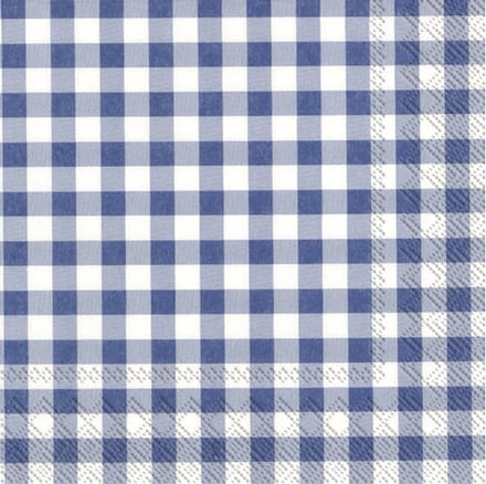 servetten, blauw/wit, 33x33cm, 1 laags, 200 stuks