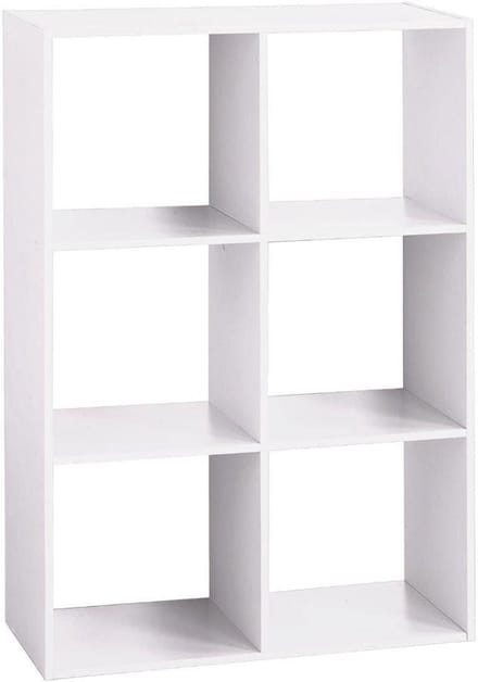 Houten rek met 6 vakken in wit – Modern en elegant ontwerp