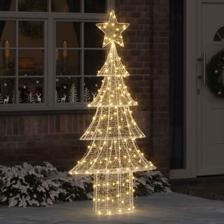 vidaXL Kerstboom 240 LED's Warmwit 150 cm Acryl