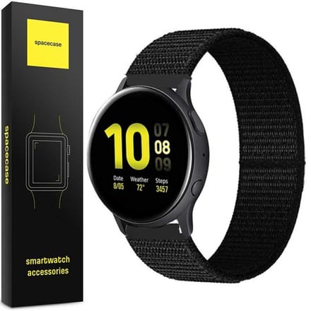Spacecase Horlogeband Sc Nylonband 22Mm Zwart Voor Apple Watch