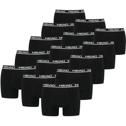 HEAD Boxershorts Basic Zwart- 15-Pack Zwart heren boxershorts - Maat M