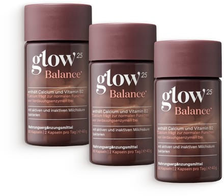 Glow25® Balance (3x 60 capsules) - 3-in-1 Formule - biotisch supplement - voor een rustige buik & energie