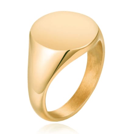 Goudkleurige Dames Zegelring van Edelstaal-17mm