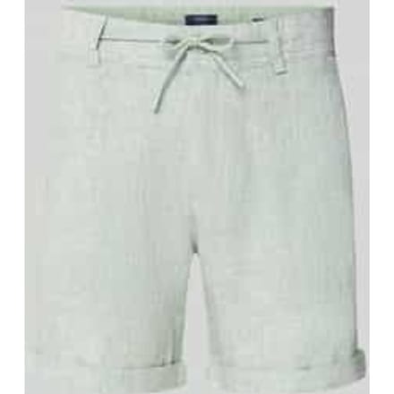 Linenshorts met strikceintuur en achterzakken