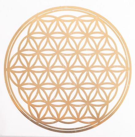 Levensbloem metalen sticker 7 cm