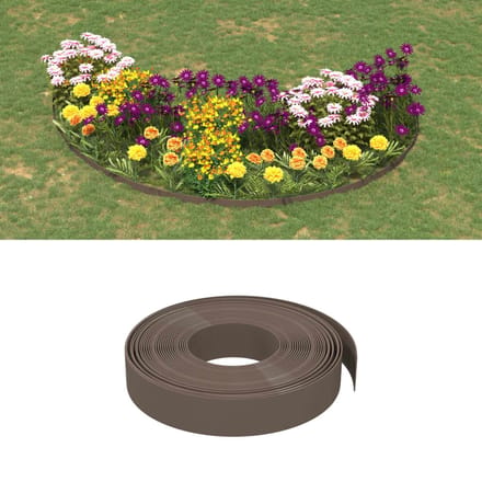vidaXL - Tuinrand - 10 - m - 10 - cm - polyetheen - bruin