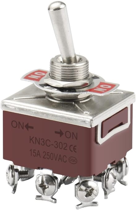 Allecto - Toggle switch - 3Pdt schakelaar - Duurzaam ontwerp - Bruin