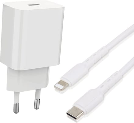 Snellader geschikt voor iPhone & iPad - Lightning - 20w - 2 Meter - Wit