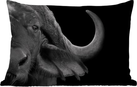 Buitenkussens - Buffalo - Dieren - Zwart - Wit - 60x40 cm - Weerbestendig