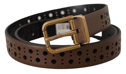 Leren Ceintuur Perforated Stijl