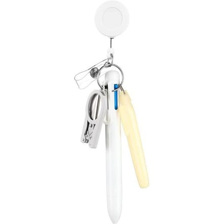 Macaron Zuster Pen Set Badge Mini Uitschuifbare Badge Accessoires Balpen Fluorescerende Pen Vouwbare Schaar Sleutelhanger